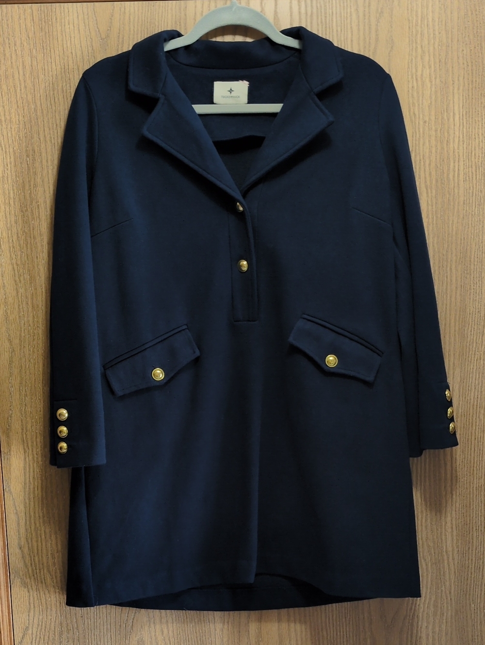 Tuckernuck Navy Short Dress With Gold Details